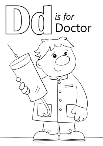 Letter D Is For Doctor Coloring Page